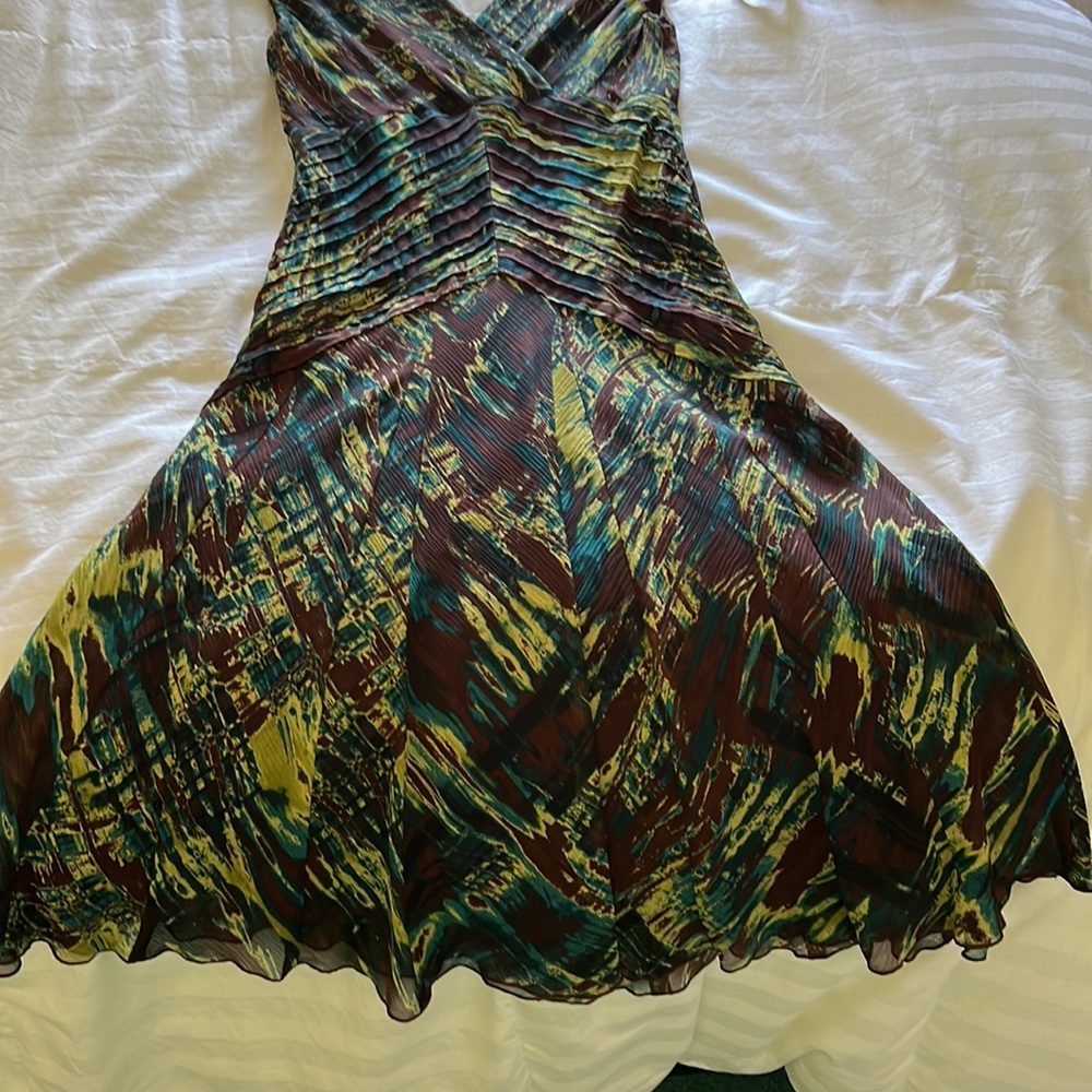 Jones New York Collection Beautiful Multi-Colored Dress Fully Lined Size 4P - Picture 5 of 8